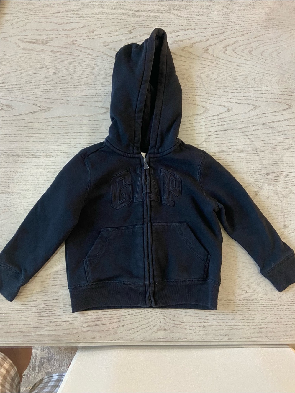 GAP Kids Black Hooded Zip-Up Sweatshirt